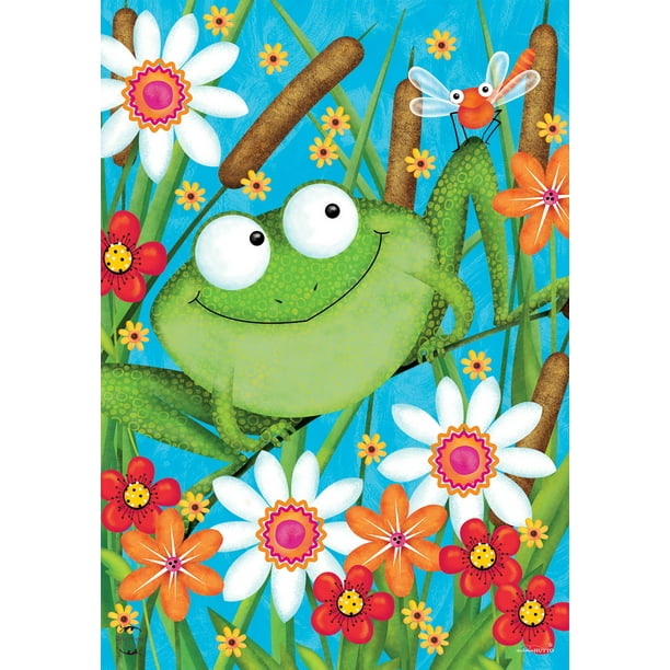 Froggy Fun Summer House Flag Floral 28" x 40" Briarwood Lane Froggy Fun Summer House Flag Floral 28" x 40" Briarwood Lane